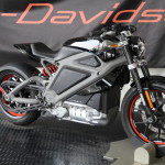 Harley Davidson prototype "Livewire" electric motorcycle in downtown Sturgis at the Rally