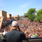 Bob Davis and his assistant Jake West taking the official 2015 Rally Main Street photo