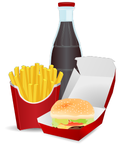 Hamburger, Fries, and Cola Clip Art Image